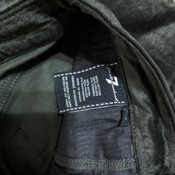 7 for all men kind velvet jeans dark olive green - Picture 3 of 6